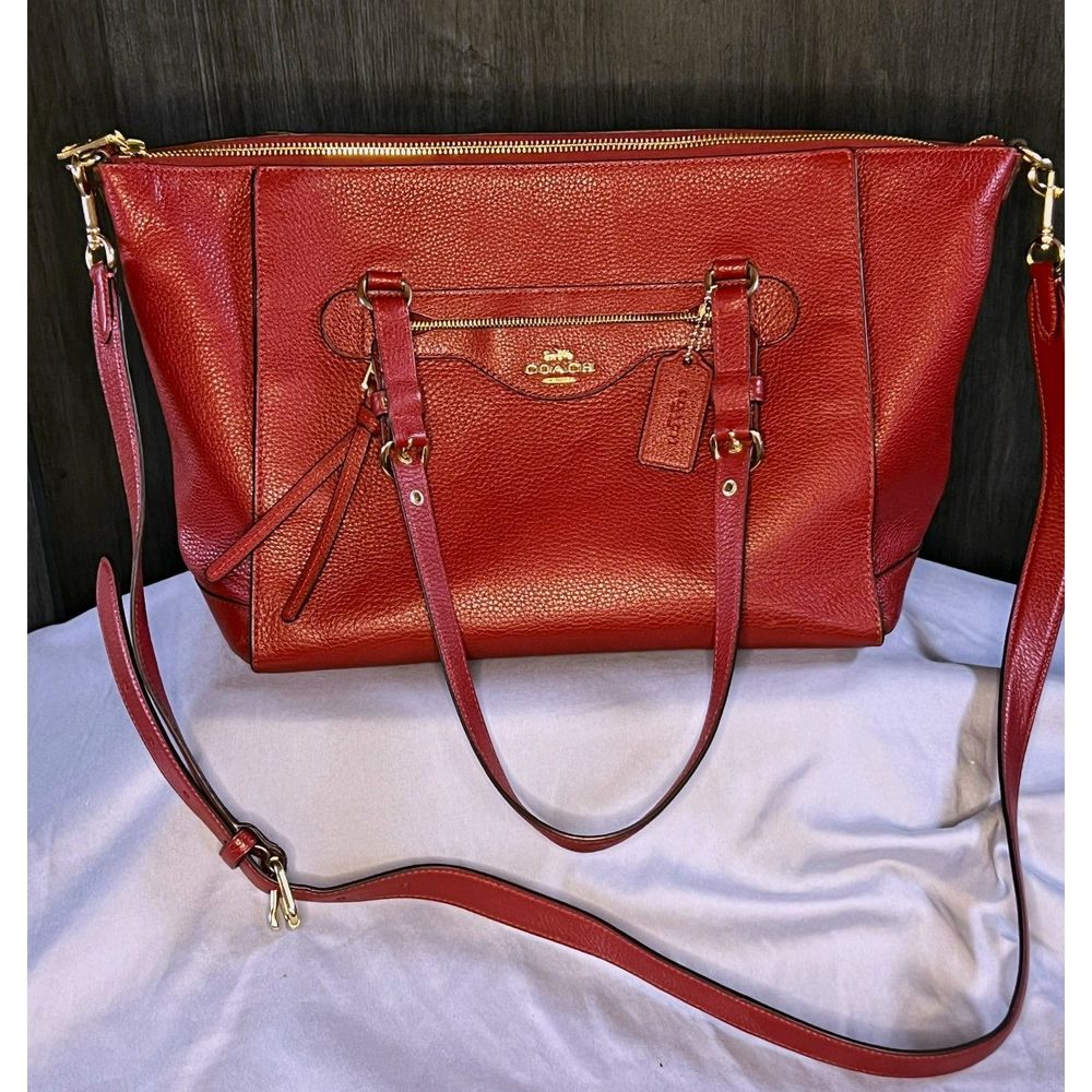 Coach Kleo Carryall Gold/Cherry